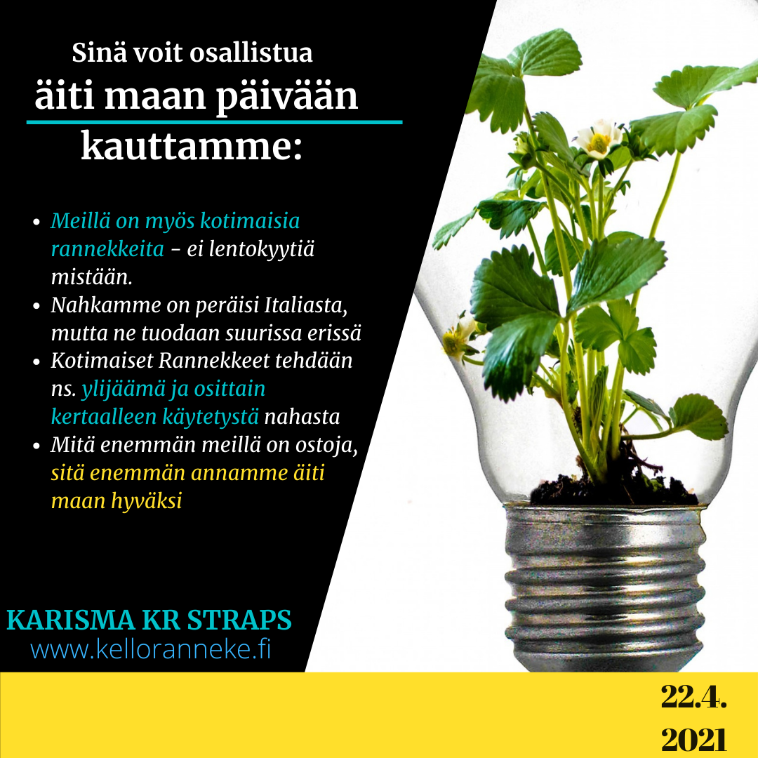 äiti maan päivä - mitä kellonranneke verkkokauppa voi tehdä maapallomme hyväksi. Mitä enemmän ostoja, sitä enemmän luonnon ja ilamaston suojelua kauttamme
