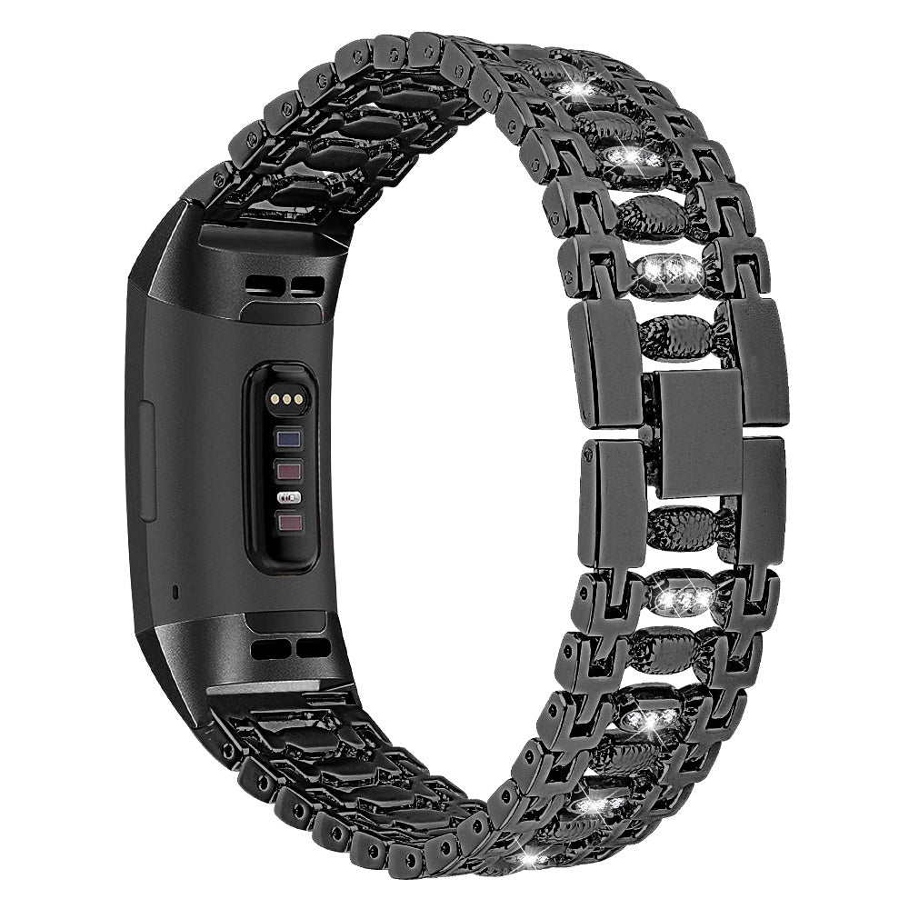 Suitable For Fitbit Charge3 Smart Watch Candy-shaped Metal Diamond-studded Bracelet Strap