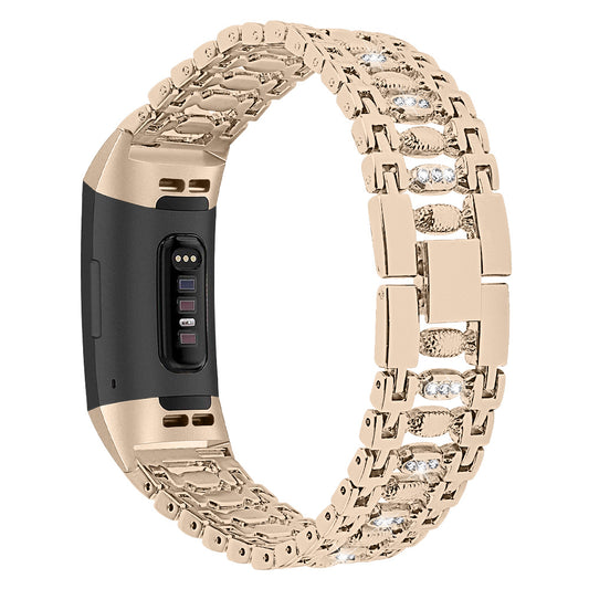 Suitable For Fitbit Charge3 Smart Watch Candy-shaped Metal Diamond-studded Bracelet Strap