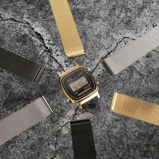 Nämä milano mesh verkkometalliset Kellonranneke milaslid | teräs, ovat oikeasti hyviä rannekkeita, kun haluat ylellisyyttä arkeesi ja juhlaan. Kaksiosainen, pikajousitappinen ranneke on kellollesi mitä upein kaveri! Älykellolle ja tavalliselle rannekellolle sopiva kaveri, vaikka pukukellon rannekkeeksi sopiva näyttävä ja samalla edullinen metalliranneke