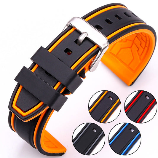 Two-color Silicone Strap Smart Watch Breathable Quick Release