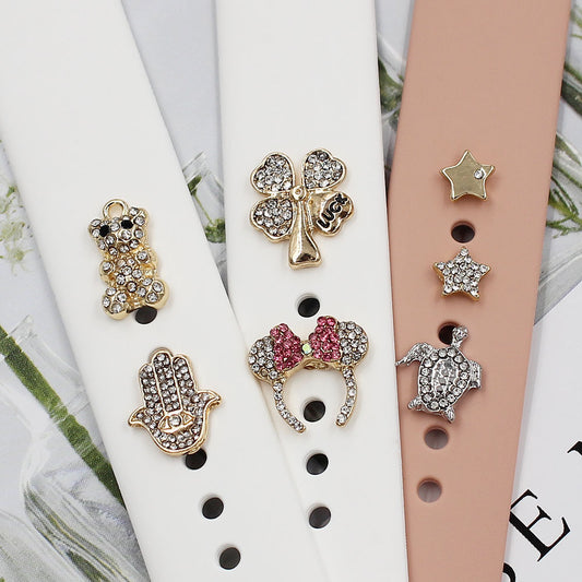 Applicable Watch Strap Smart Watch Silicone Strap Decorative Buckle Strap Nail Butterfly