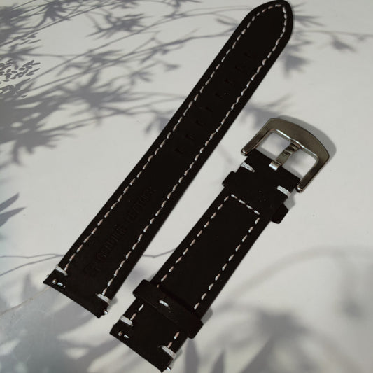 Nahkaranneke tavallinen  | tikattu musta