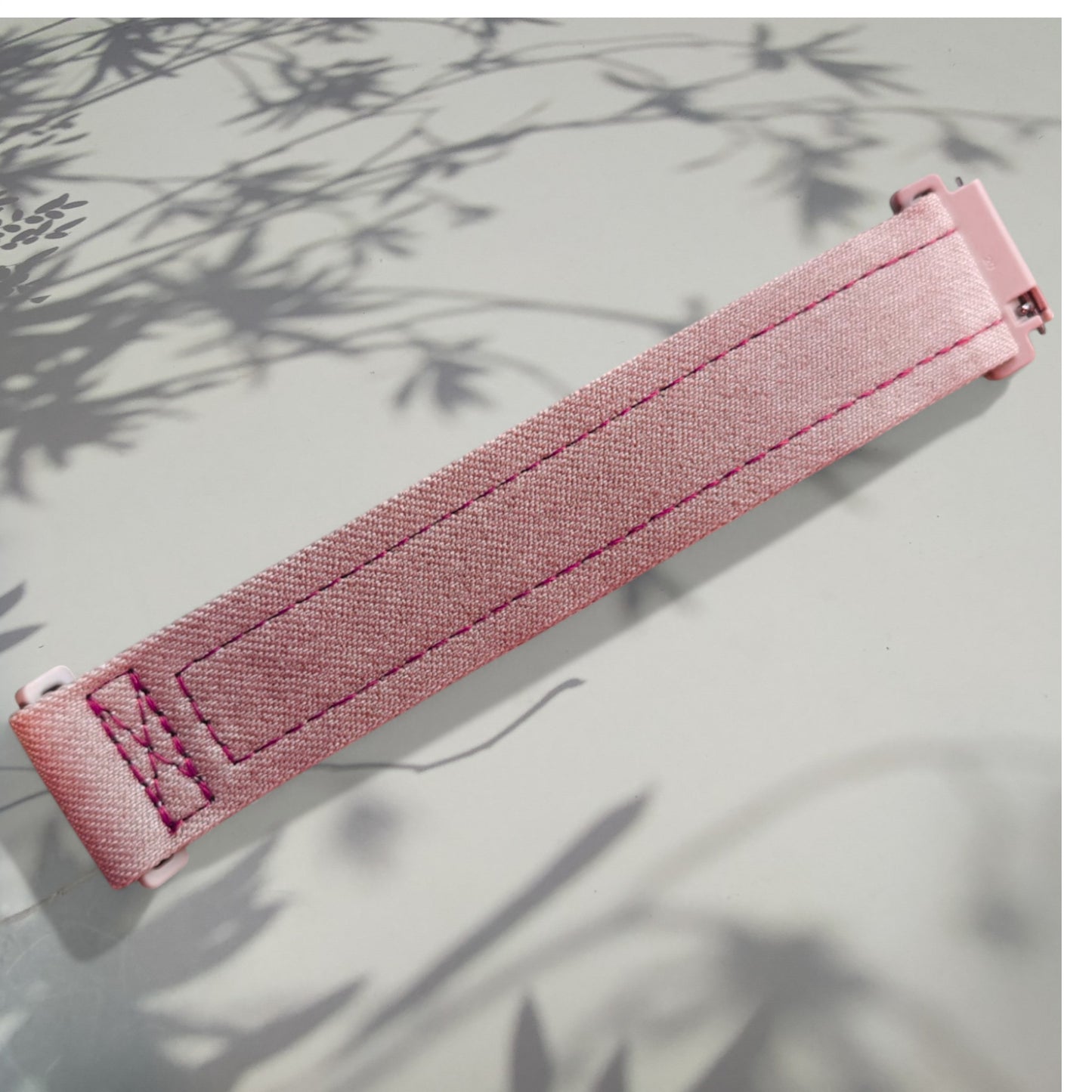 Kellonranneke Loopsteri Canvas Nylon - tarrasäätö himmeen vaaleanpunainen