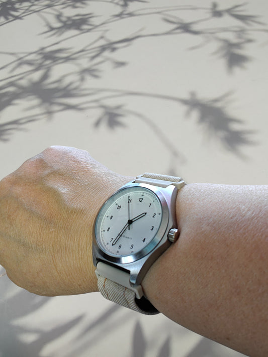 Kellonranneke  Loopsteri Canvas Nylon - tarrasäätö maitokahvin ruskea