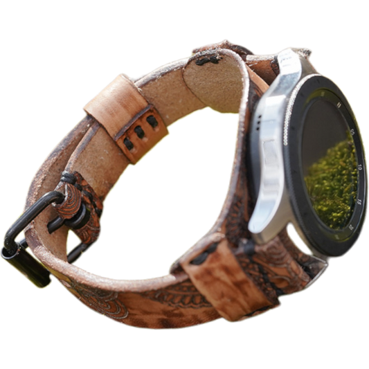 Karu viikinkimäinen nahkaranneke:  Mäntyranta 