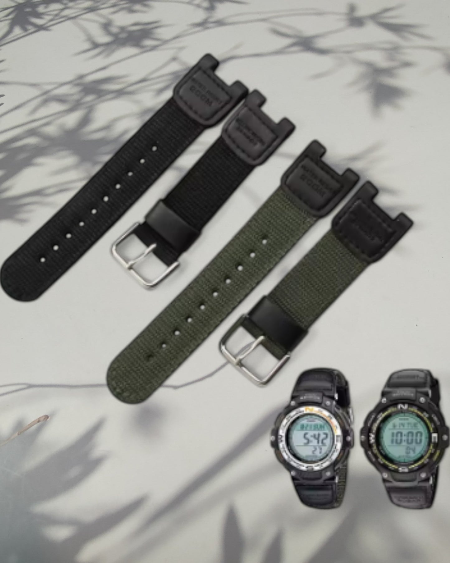 Kellonranneke nylon tektiili | casio Casio SGW-100 pehmeä silikoniranneke