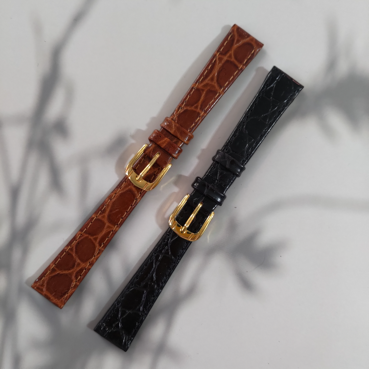 Nahkaranneke Prestige HYP | ruskea Kroko gold 14mm