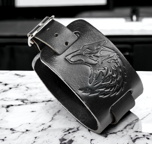 Nahkaranneke bund longster. 18mm musta