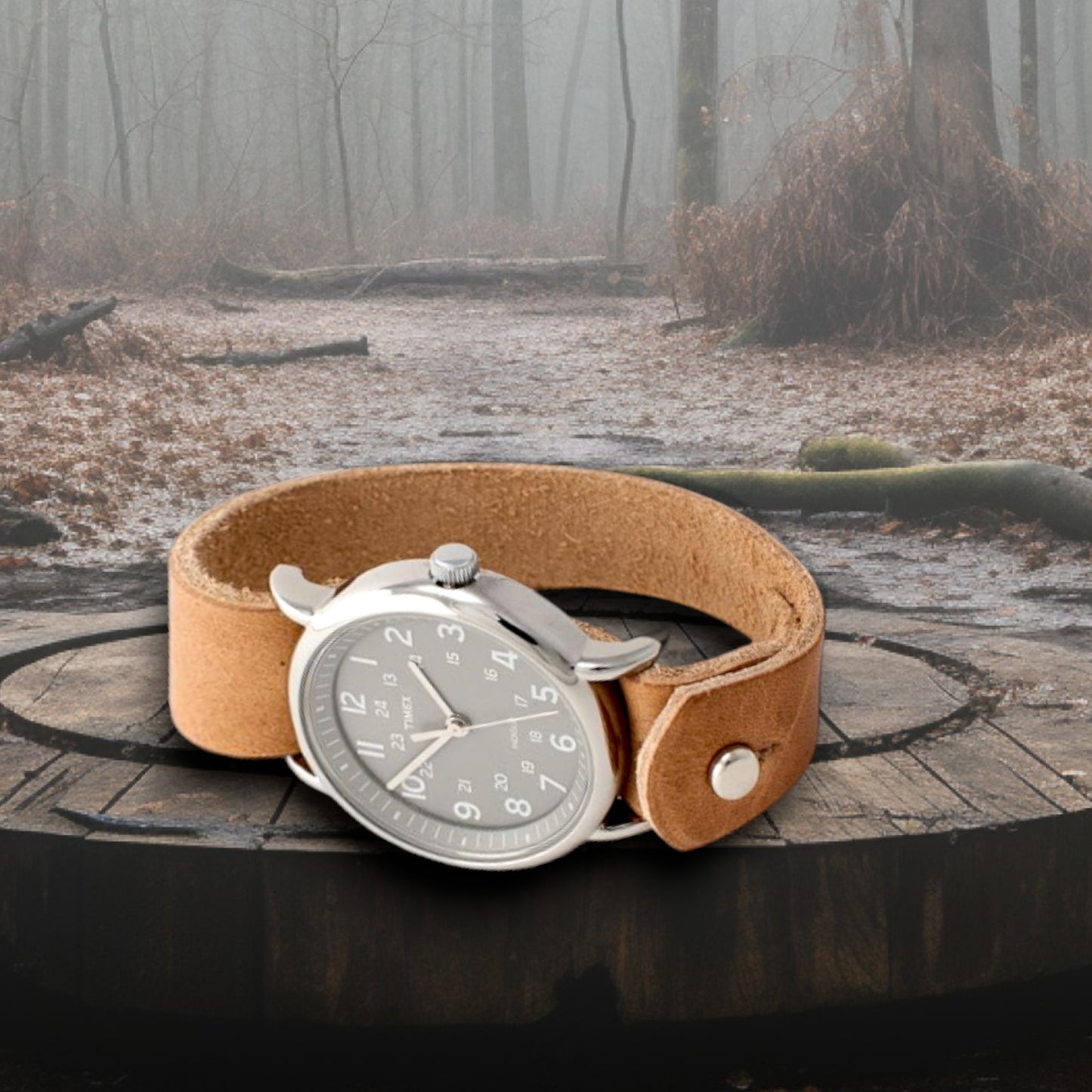 Aseman Karhulenkki | kasviparkittu nahka | tikkaamaton, käsintehty ranneke Liedosta