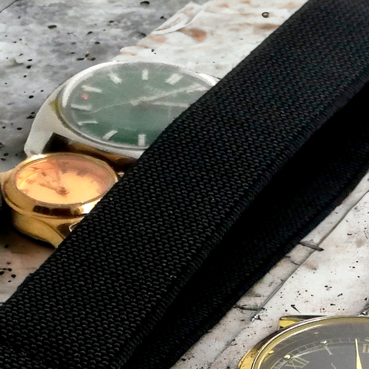 Natoranneke Noheva-f |  musta joustava ranneke, joka kestää vaikka myrskyn