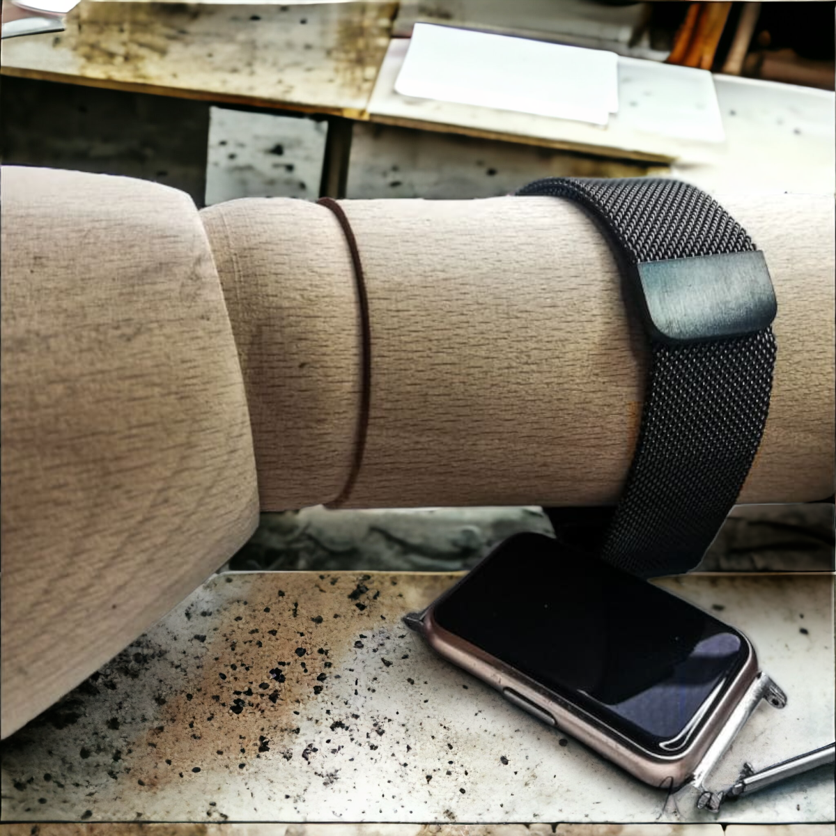 Teräsranneke Milanom | musta