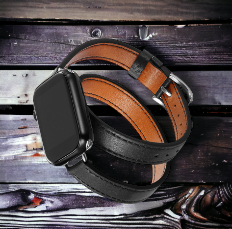 Nahkaranneke kietaisu 14mm leveä, pitkällä remmillä