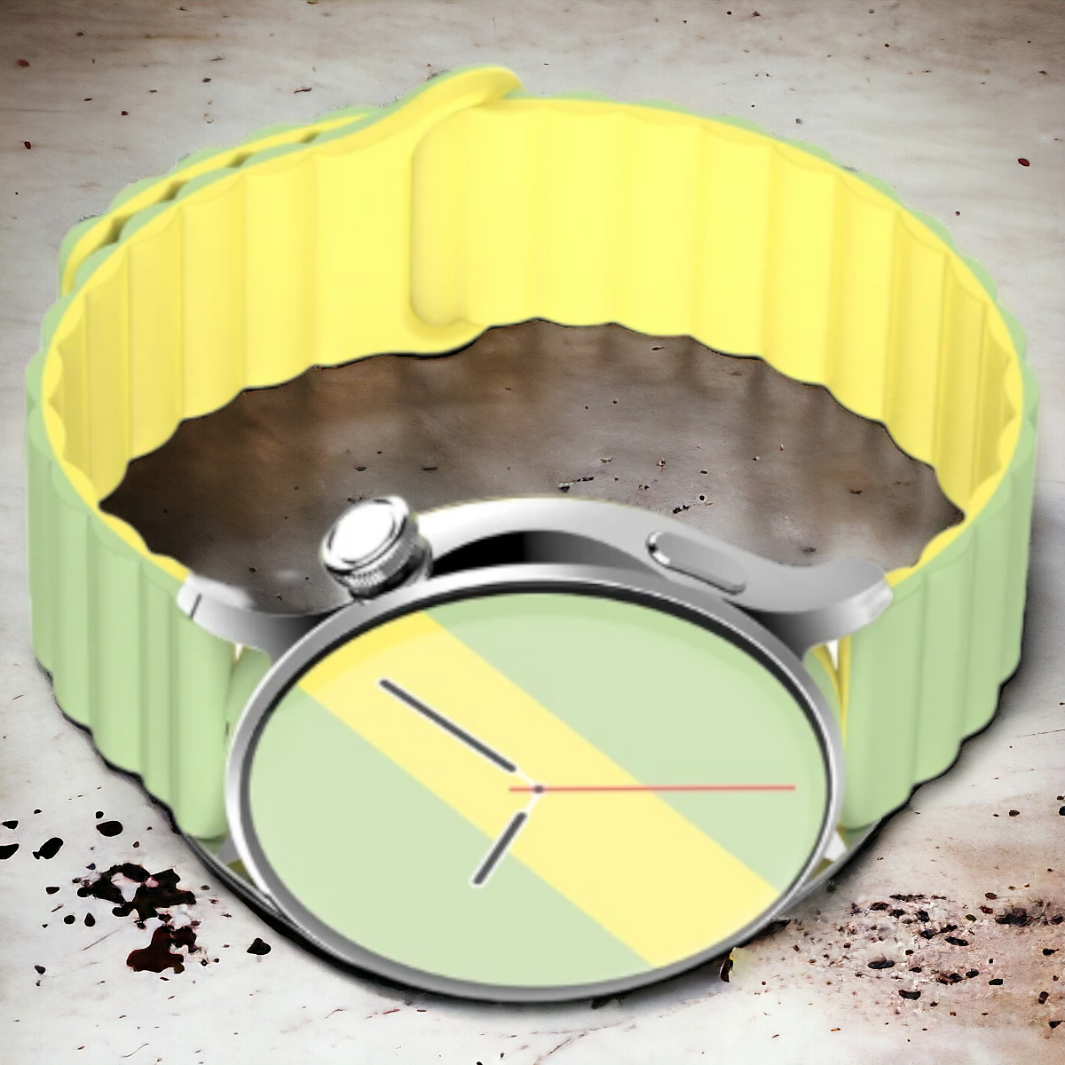 Kellonranneke Magsi - magneettinen silikooni lehmus - keltainen