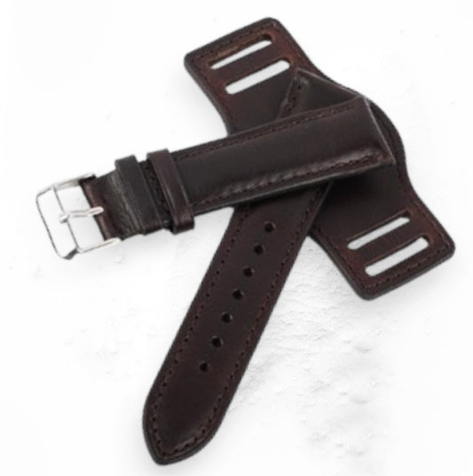 Nahkaranneke bund 18mm ruskea