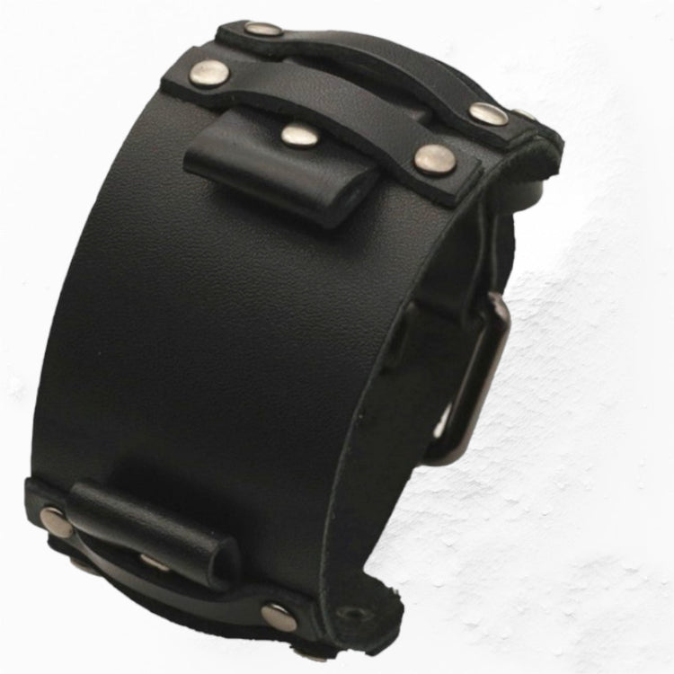 Nahkaranneke bund karu max. 24mm musta