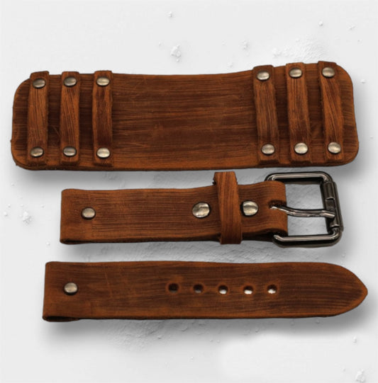 Nahkaranneke bund karu min. 24mm musta