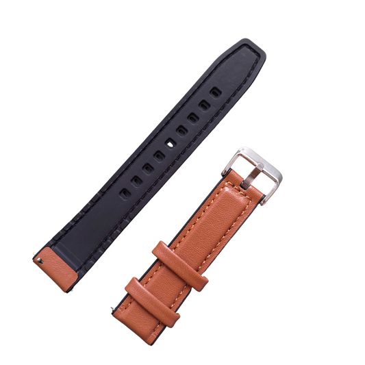 Kellonranneke nahkum | nahkaranneke silikoonisisäpinnalla tan