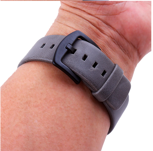 Kellonranneke sileä | Nahkaranneke harmaa