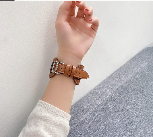 Nahkaranneke bund ruskea