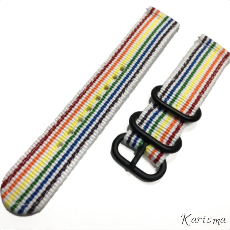 Hyvä zulu natotyyppinen kellonranneke kaksiosaisena, useassa värissä Hyvän tuntuinen, hiukan karhea ja vahvakudoksinen seatbelt tyyppinen nailon kangas materiaali. Varsin vahvaa ja pätevän duunari fiiliksen antavaa kangasta. Ja silti military henkeen.