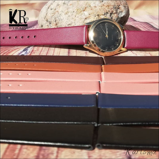 Kellonranneke Super saver Nahkaranneke | sileä tikkaamaton viininpunainen