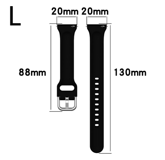Kellonranneke 20mm silikooni |  kapeneva vaaleanpunainen