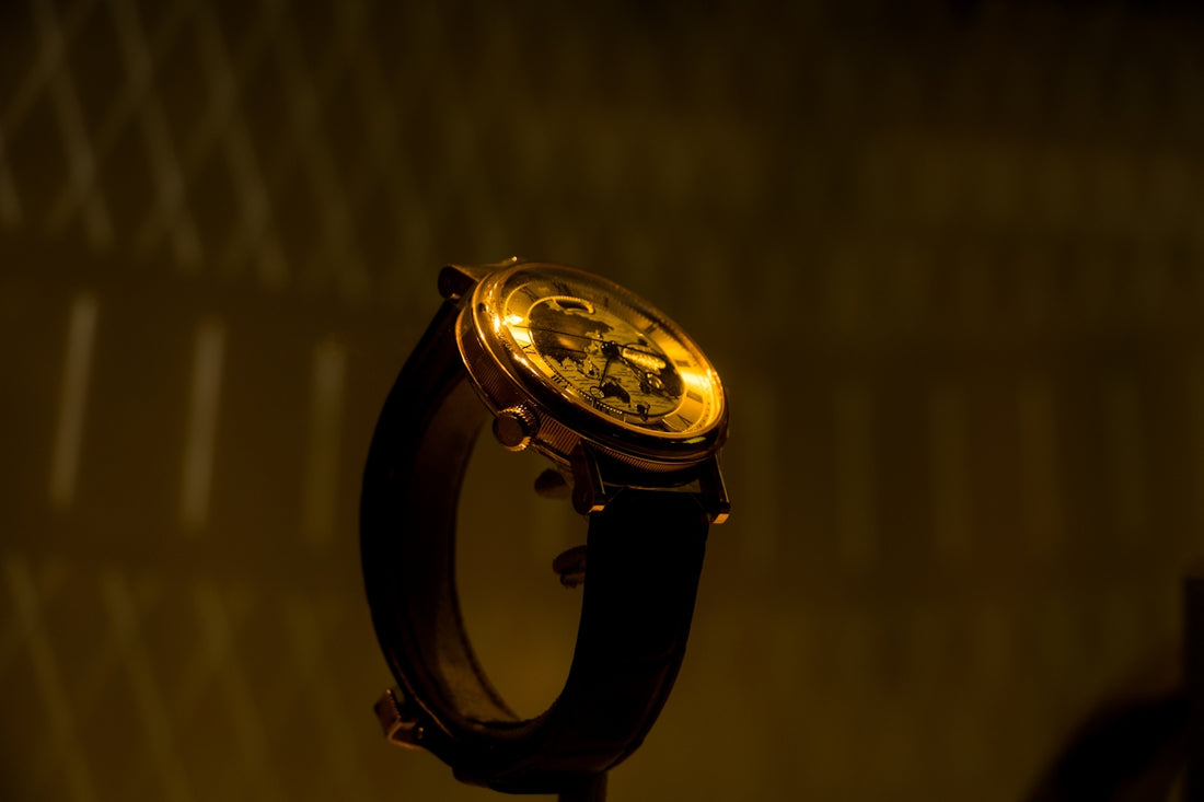 black and silver round watch