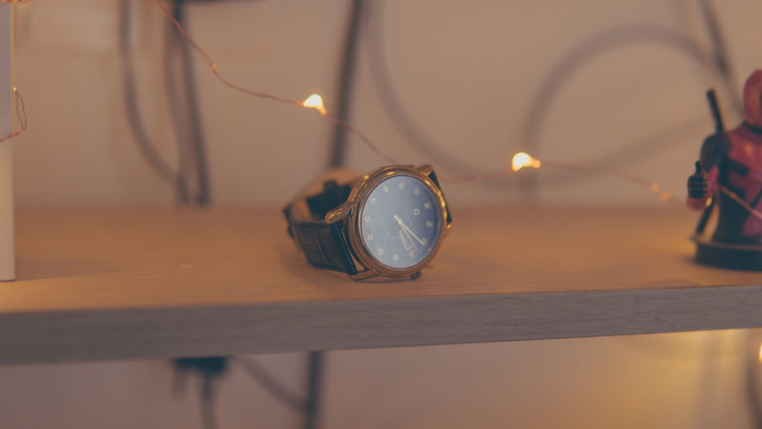 a watch on a table