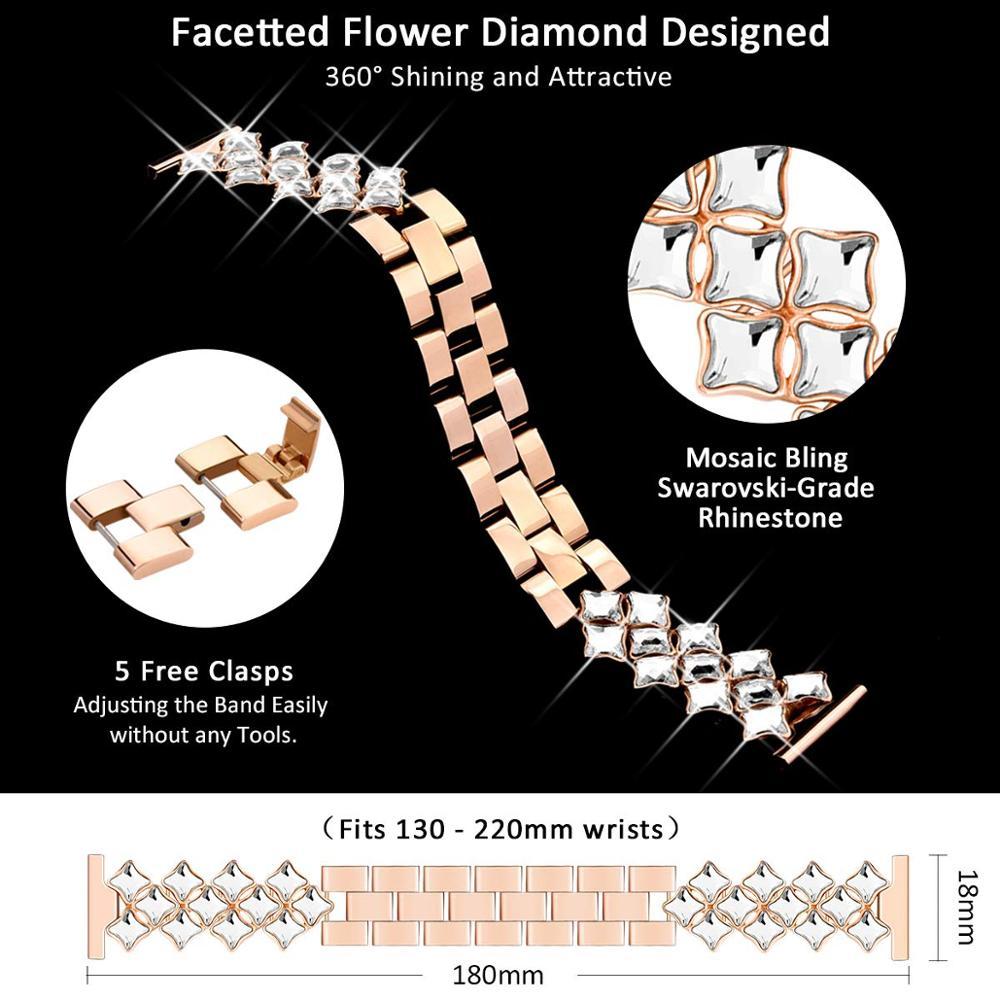 Gypsophila stainless steel watch strap