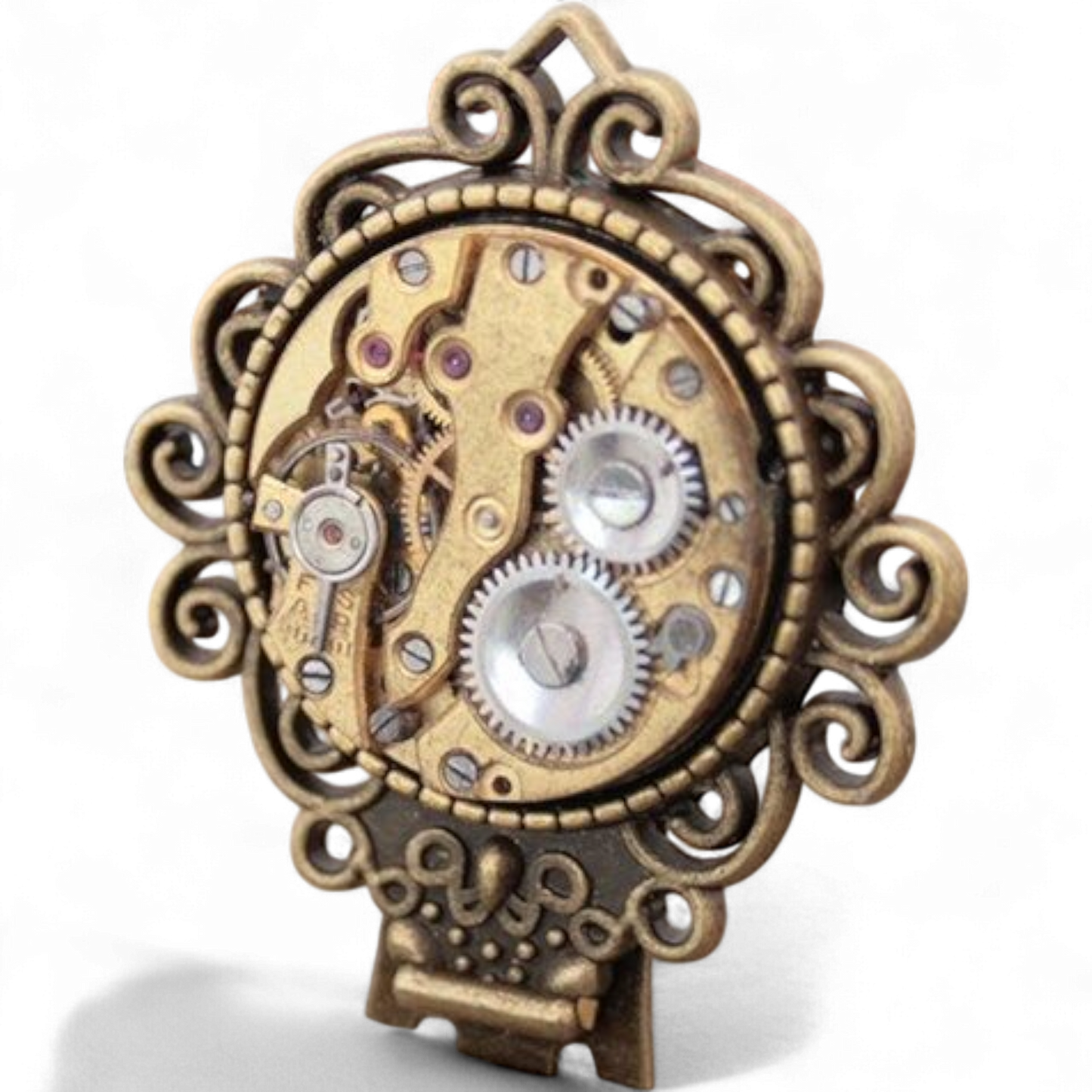 Rannekello rintakoru - pinssi vintage steampunk