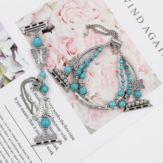 Watch Strap Turquoise Butterfly Strap