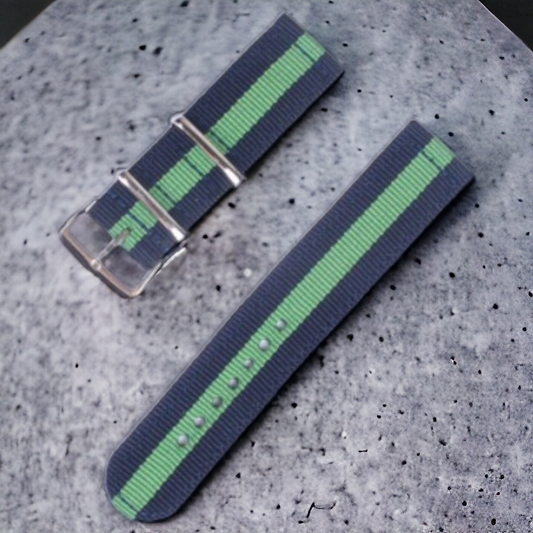 Kellonranneke Noheva2 | kaksiosainen tekstiili sininen+vihreä