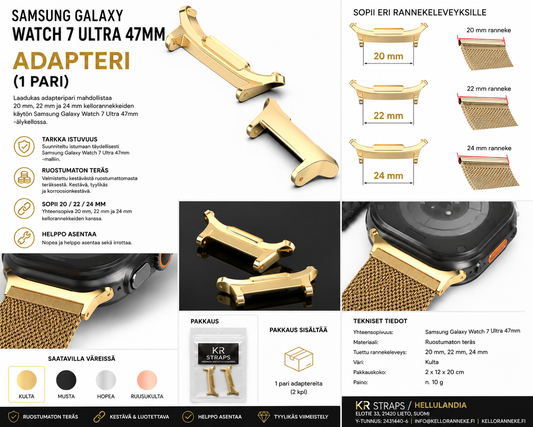 Samsung Galaxy Watch Ultra 47 mm adapteri gold